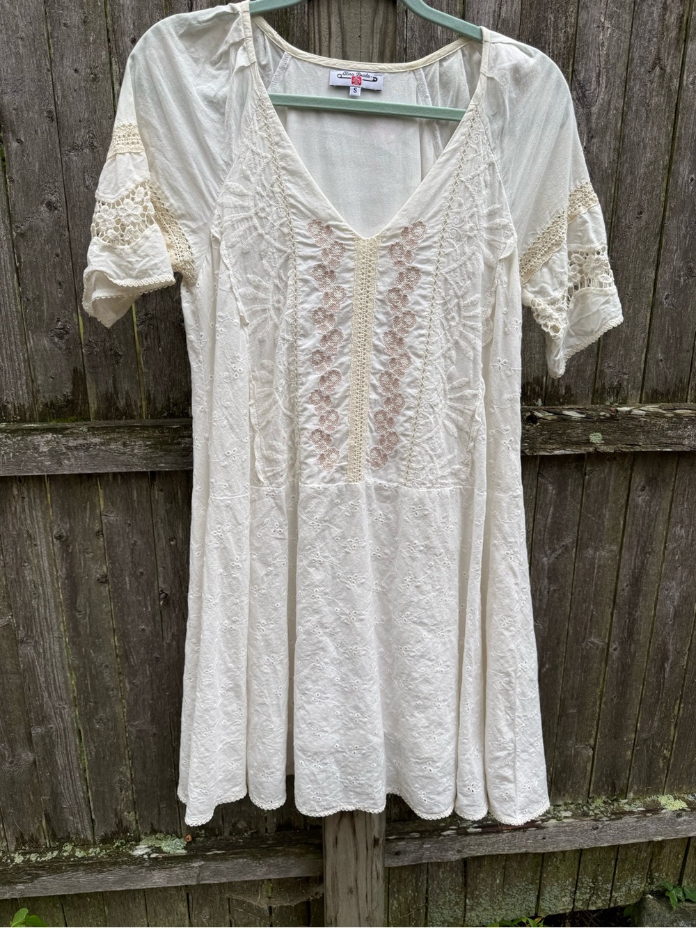 Boho Cream Lace midi Dress - Alina Bradu